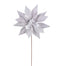 22" Flocked Poinsettia Stem - Grey