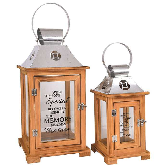 Special Memory Natural Wood/Galvanized Lantern