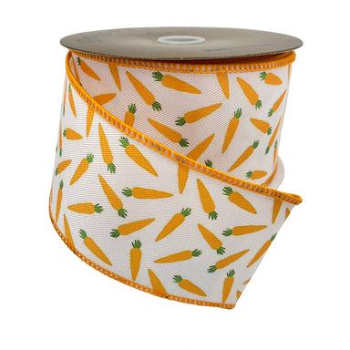 2.5" Carrot Ribbon - Orange/White