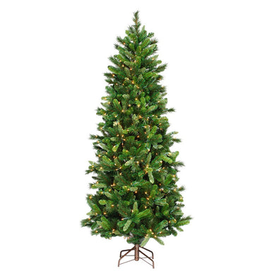 9 Ft Vinyl Pre-Lit Deluxe Evergreen Slim Tree