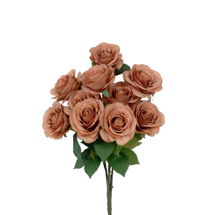 19 in Polyester Rose Bush - Light Brown