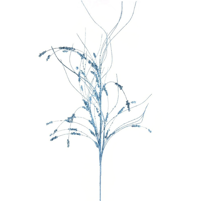 33" Glitter Millet Grass Spray - Blue