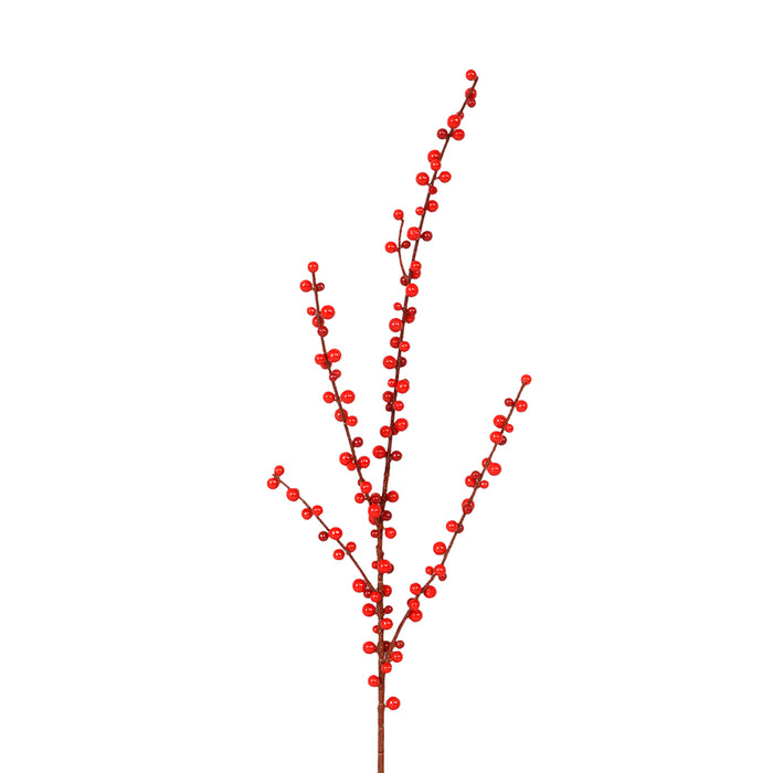 29 in Lacquered Ilex Mix Berries Spray - Red