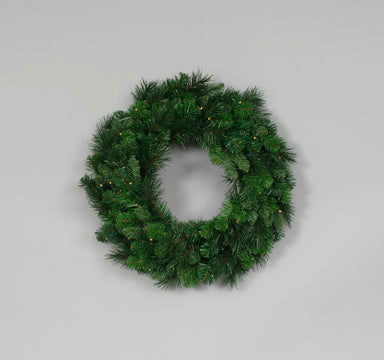 Vinyl Pre-Lit Deluxe Evergreen Double Wreath