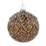 100 Mm Glittery Leaf Ball - Brown/Gold