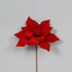 Velvet Poinsettia w/Glitter - Deep Red