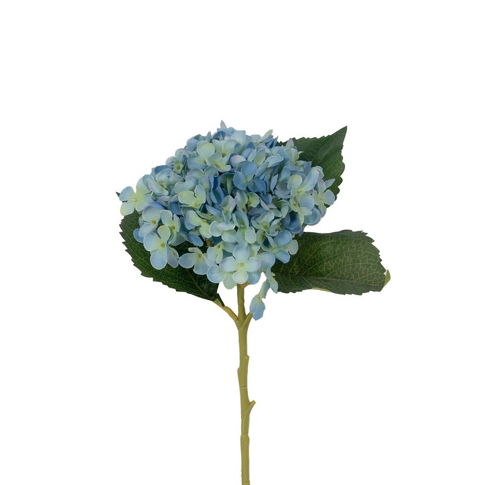 21" Polyester Hydrangea w/Leaves - Blue