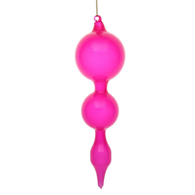 11" Glass Bubblegum Finial - Fuchsia