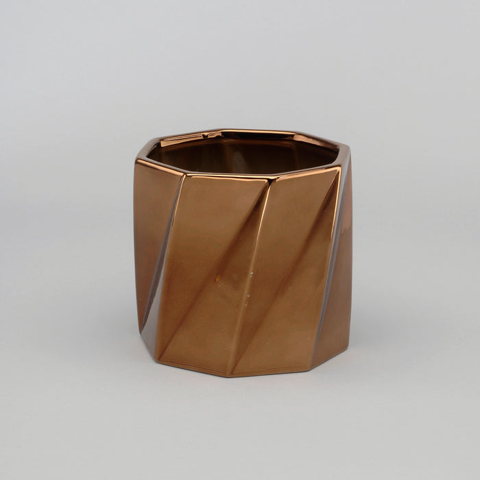 Hexagonal Twist Pot - Copper