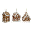 5 in Glass Gingerbread House Ornament - Brown/White