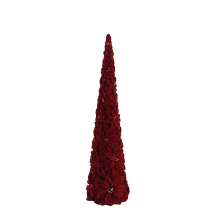 14 in Poinsettia Cone Tree - Red