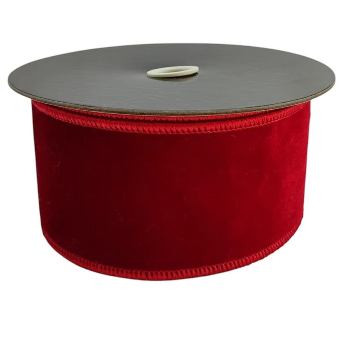 2.5 in Premier Velvet Ribbon - Red