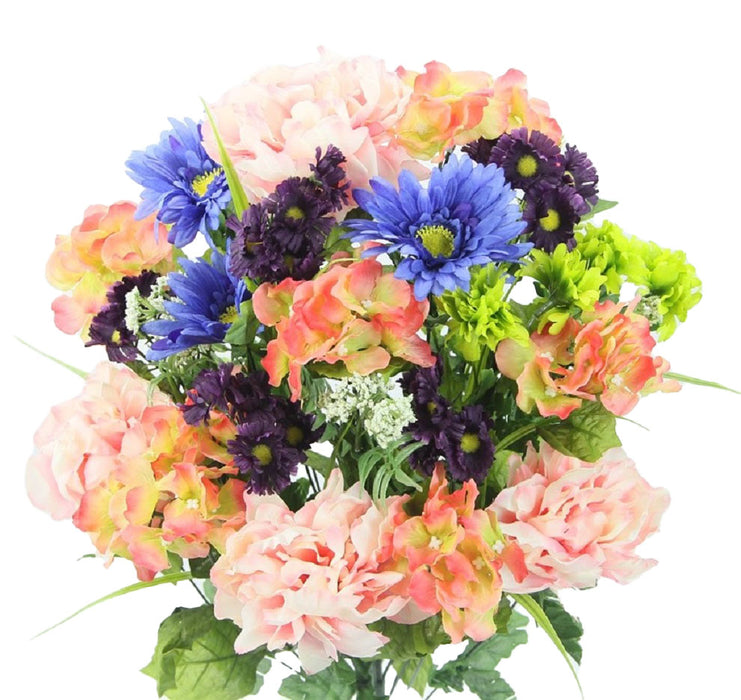 Peony/Gerber Daisy/Hydrangea/Daisy Bush - Blush/Blue/Purple