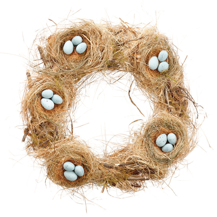 18" In Bird Nest Wreath With Eggs