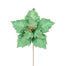 20 in Velvet Glitter Poinsettia Stem - Holiday Green