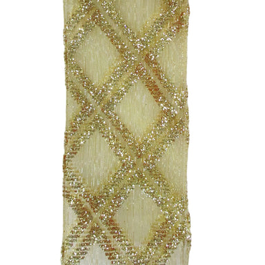 2.5 in Sheer Lattice Ribbon - Gold