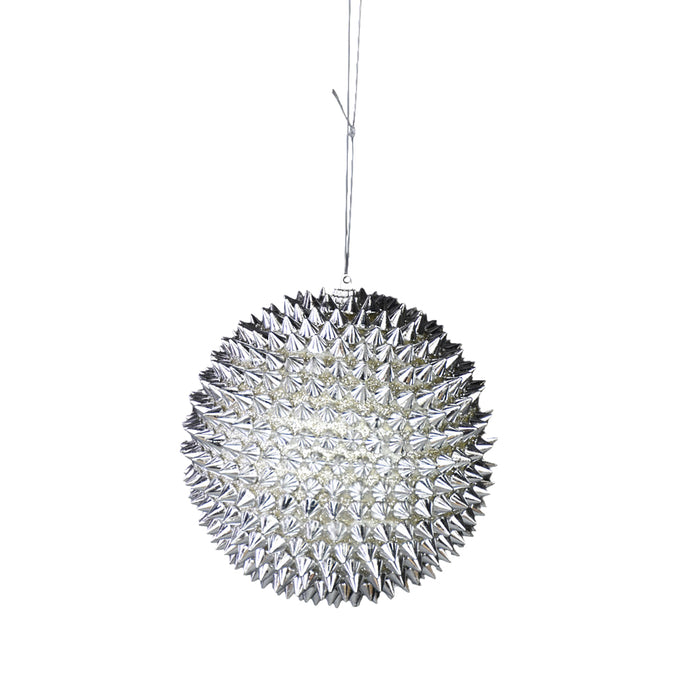 Spike Ball Ornament - Platinum