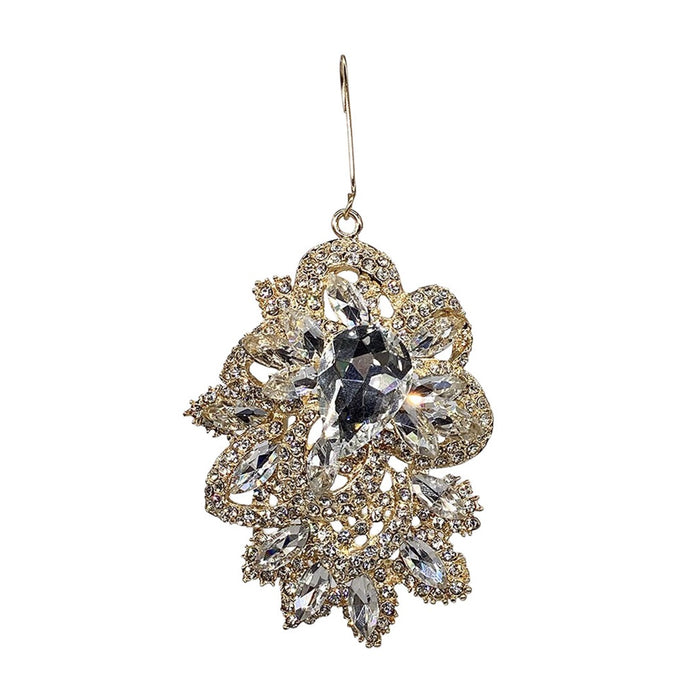 3.75 in Pear Shape Crystal Jewel Ornament - Clear/Gold