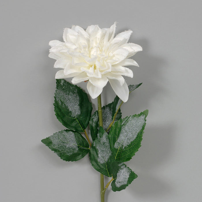 26" Polyester Frosted Dahlia - Cream