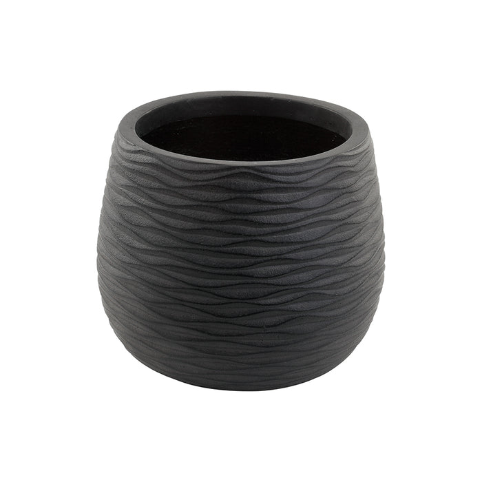 Medium Wavy Black Planter