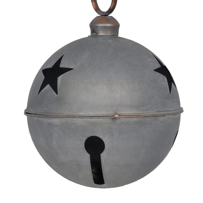 Metal Jingle Bell Ornament w/Thick Rope Hanger