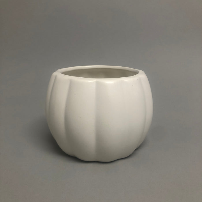 Glazed Pumpkin Pot - Matte White