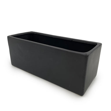 10" Ceramic Rectangle Planter - Matte Black