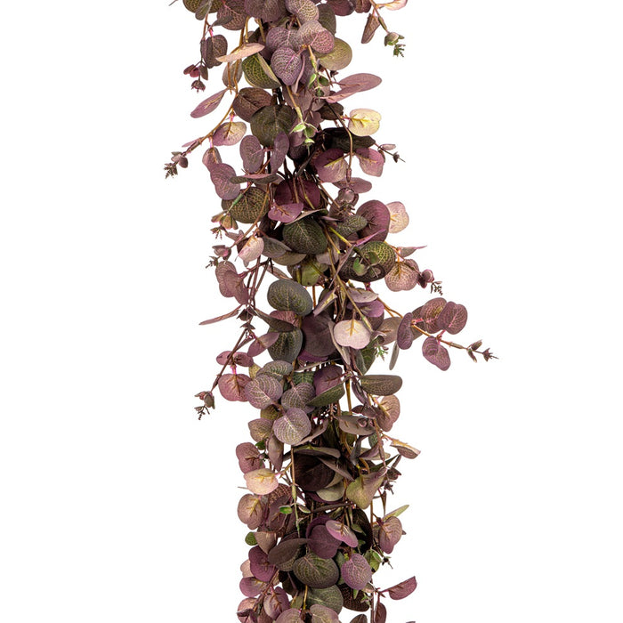 5 ft Polyester Eucalyptus Garland - Purple/Green