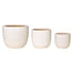 Round Taper Ceramic Planters - White