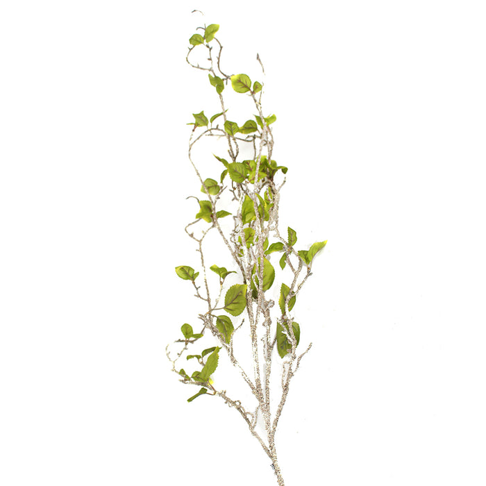 52" White Birch Branch - Green