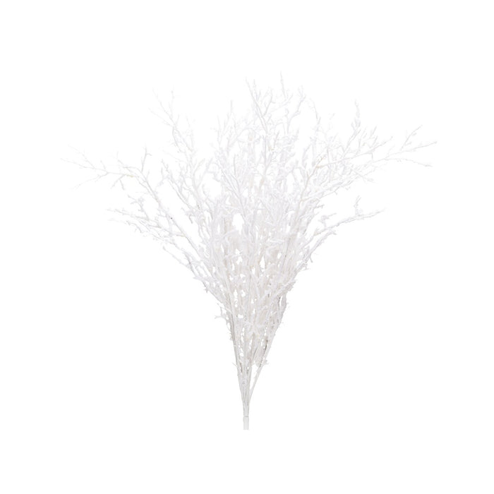 24 in Flocked Snow Twig Bush - White