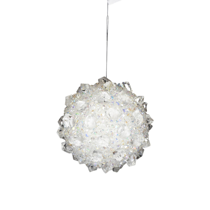 120MM Rock Crystal Ball Ornament - White/Clear