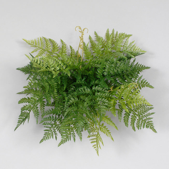 20" Leather Fern Bush - Green