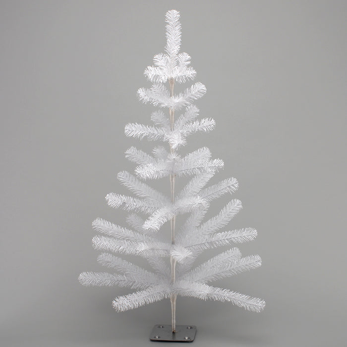 36" Vinyl White Crystal Feather Tree