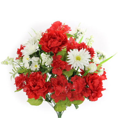 Peony/Gerber Daisy/Hydrangea/Daisy Bush - Red/Cream