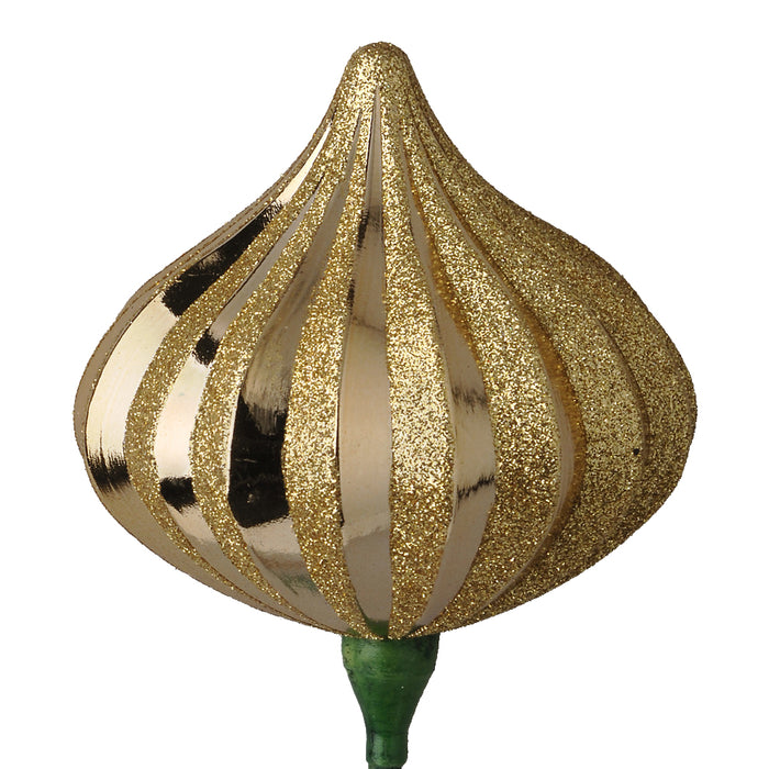 100 Mm Plastic Twist Onion Arrangement Pick - Gold/Gold