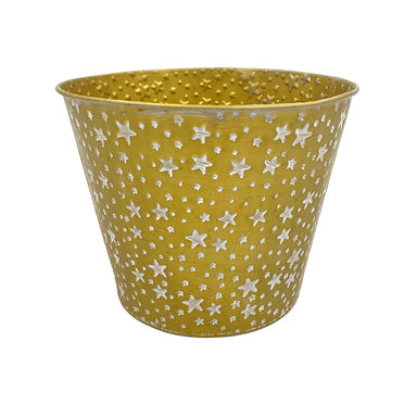 8.5" Gold White Star Pot