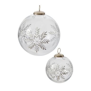 Silver Snow Ornament 4"