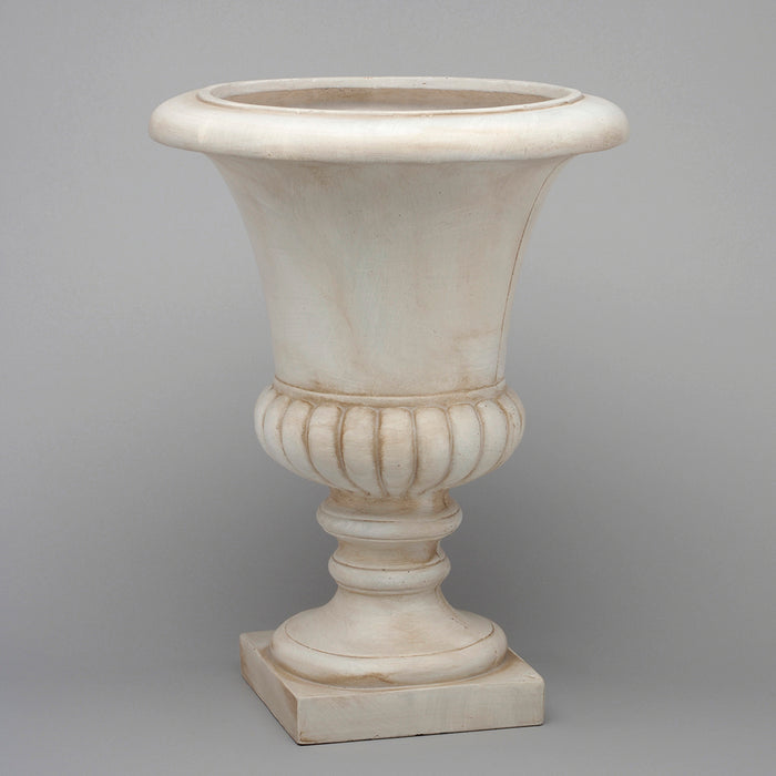Fiber Clay Urn - Antique White