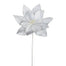 22 in Velvet Poinsettia Stem - White