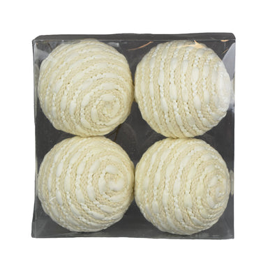 Stripe Ball - White/Cream (Box of 4)