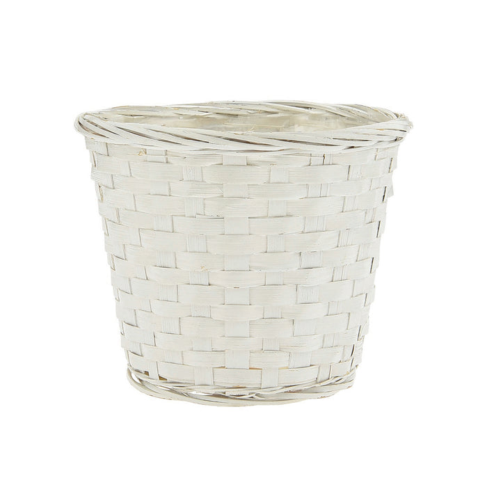 6 in White Bamboo Basket
