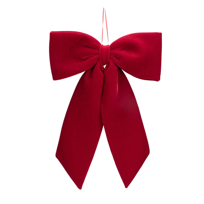 22 in Velvet Bow Ornament w/Hanger - Burgundy