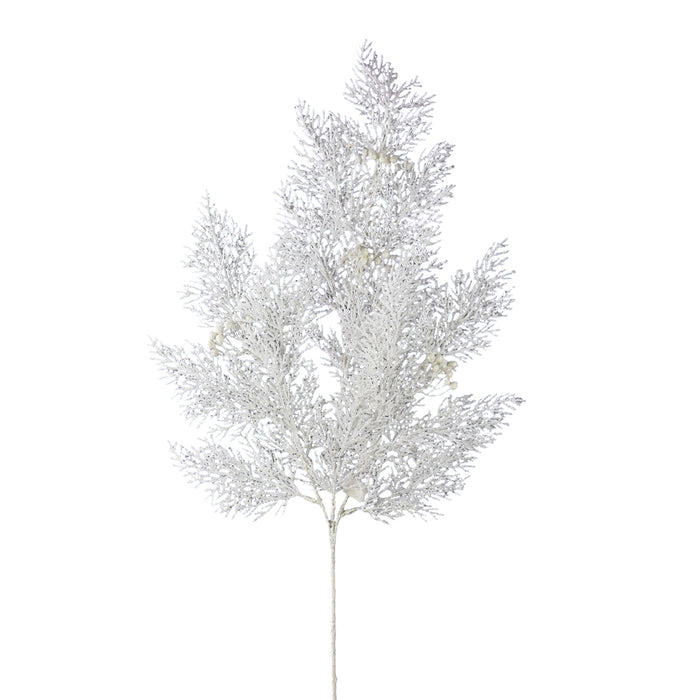 Iridescent Cedar Branch - White
