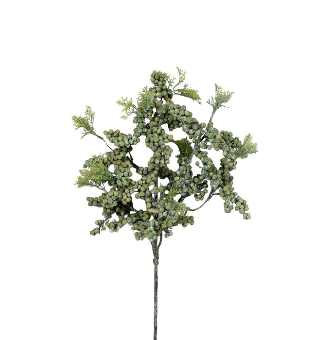Cluster Berry Spray w/Leaves - Green