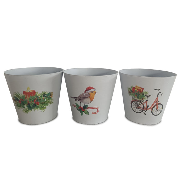 Assorted Plastic Pots w/Image