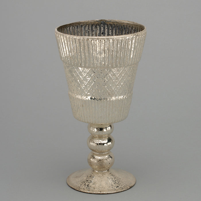 Ribbed Hurricane Cup Candle Holder