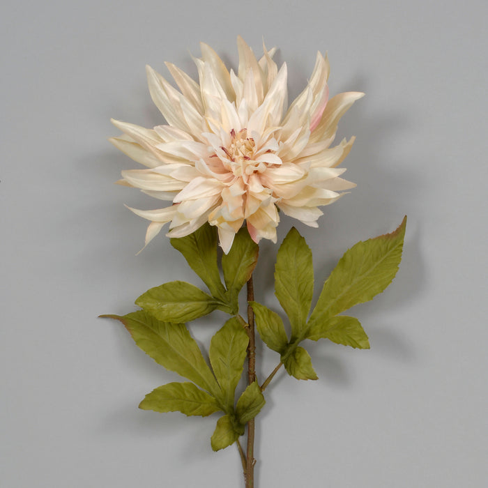 30" Polyester Flame Dahlia - Cream