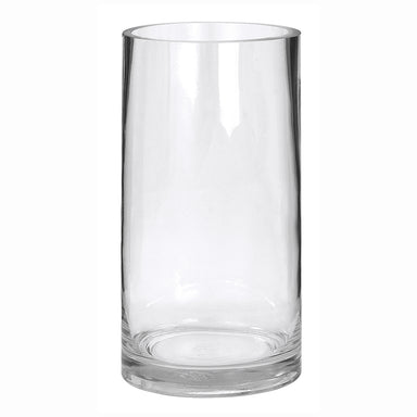 8" Round Clear Glass Vase