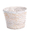 7" Rattan Planter - Whitewash
